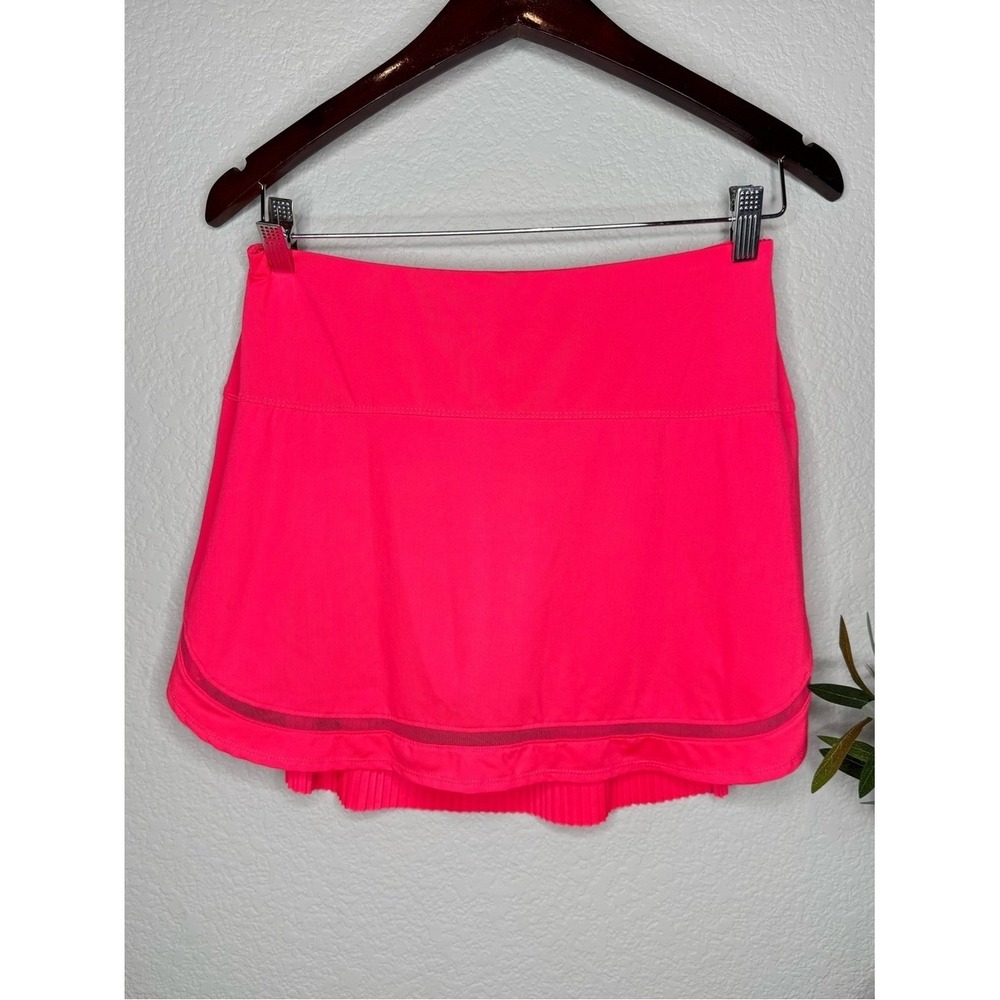 Lucky in Love Neon‎ Pink Pleated Tennis Skort Women's M Pickleball Golf Athletic
